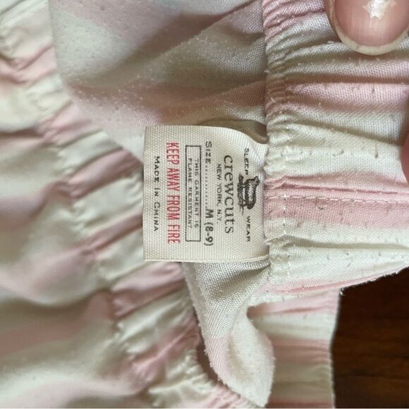 Crewcuts Striped Girls Baby Doll Frill Pajamas Summer Size M 8-9 - Picture 8 of 11